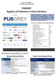 PUBGREY Registry of Publishers in Grey Literature