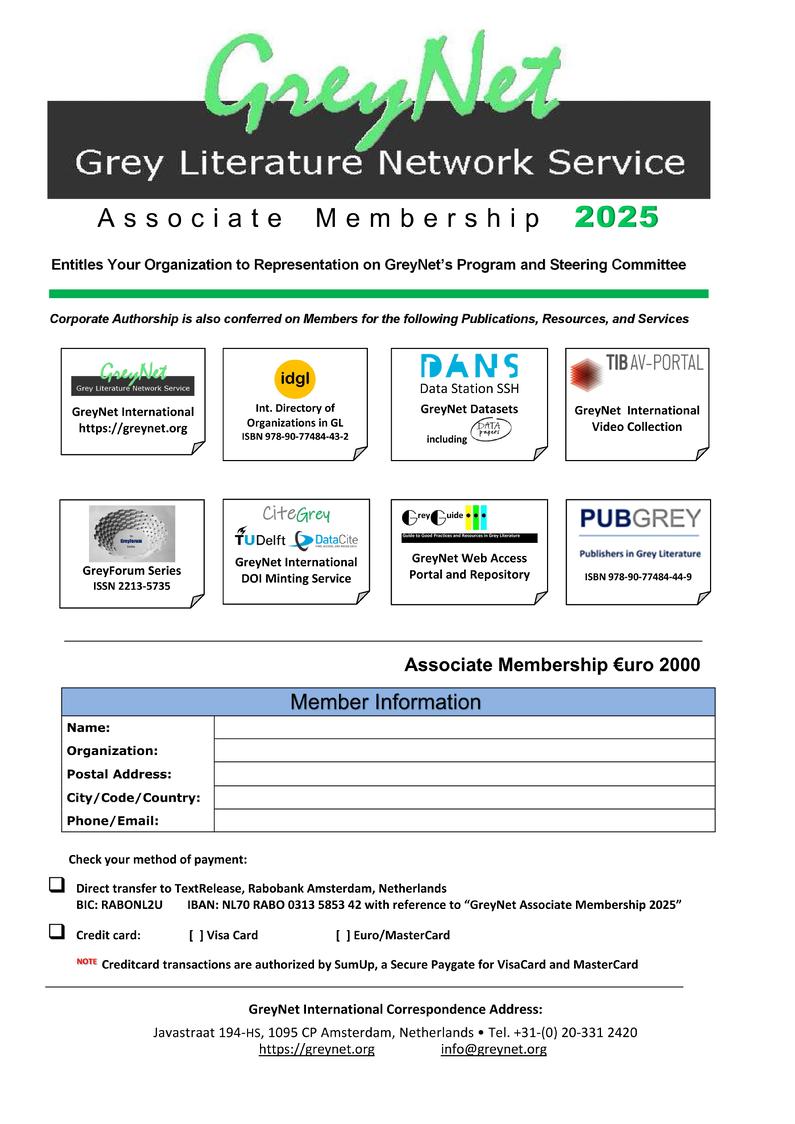 GREYNET ASSOCIATE MEMBERSHIP