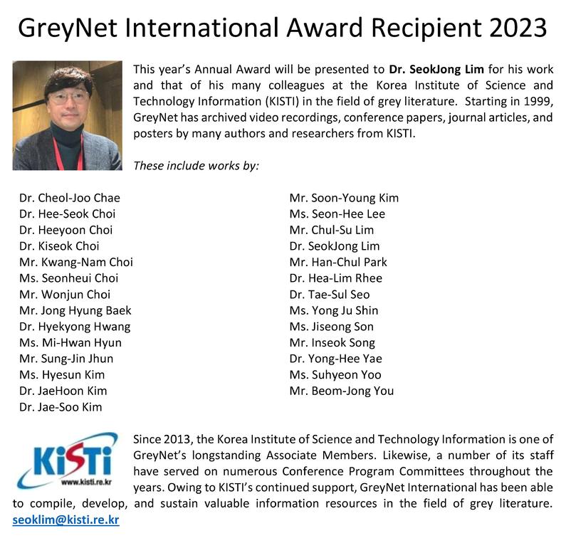 GreyNet Award Recipient 2023